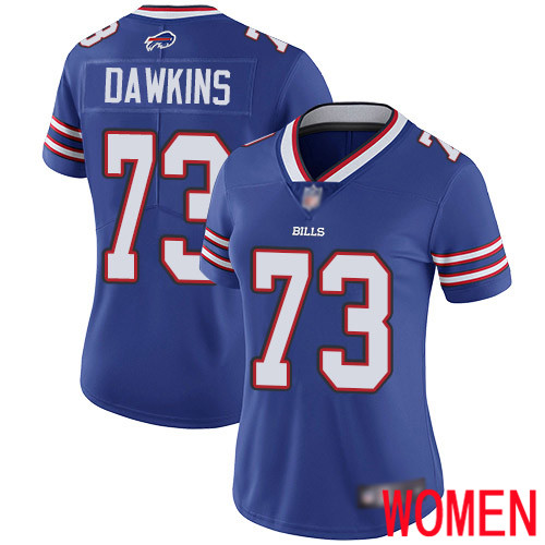Women Buffalo Bills 73 Dion Dawkins Royal Blue Team Color Vapor Untouchable Limited Player NFL Jersey